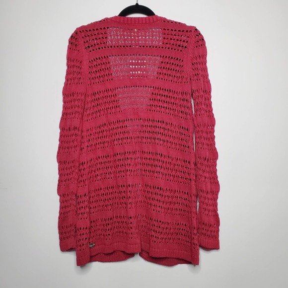 MATILDA JANE • Crimson Red Stitch in Time Open Knit Cardigan NEW Sz M - Picture 7 of 7